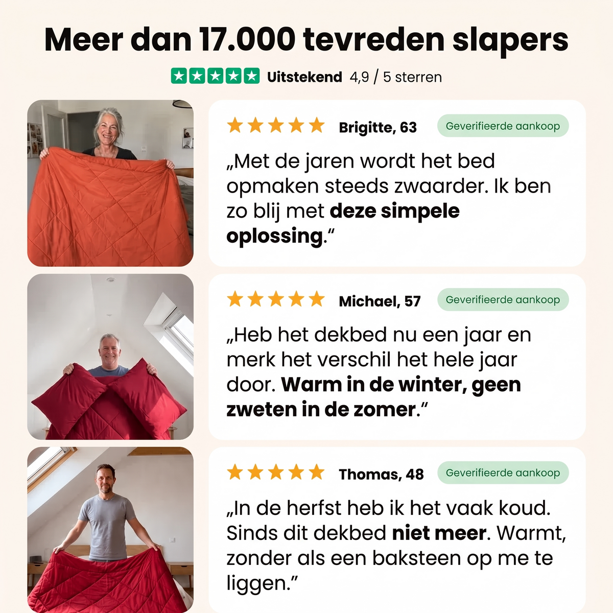 EasySleep® – 2-in-1 all-season dekbed. Sneldrogend & zonder dekbedovertrek